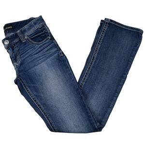 Y2K vintage Express Stella low rise blue stretch denim bootcut jeans size 2